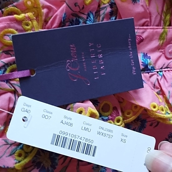 J Crew Liberty Fabric ruffle front blouse size XS - Picture 6 of 10